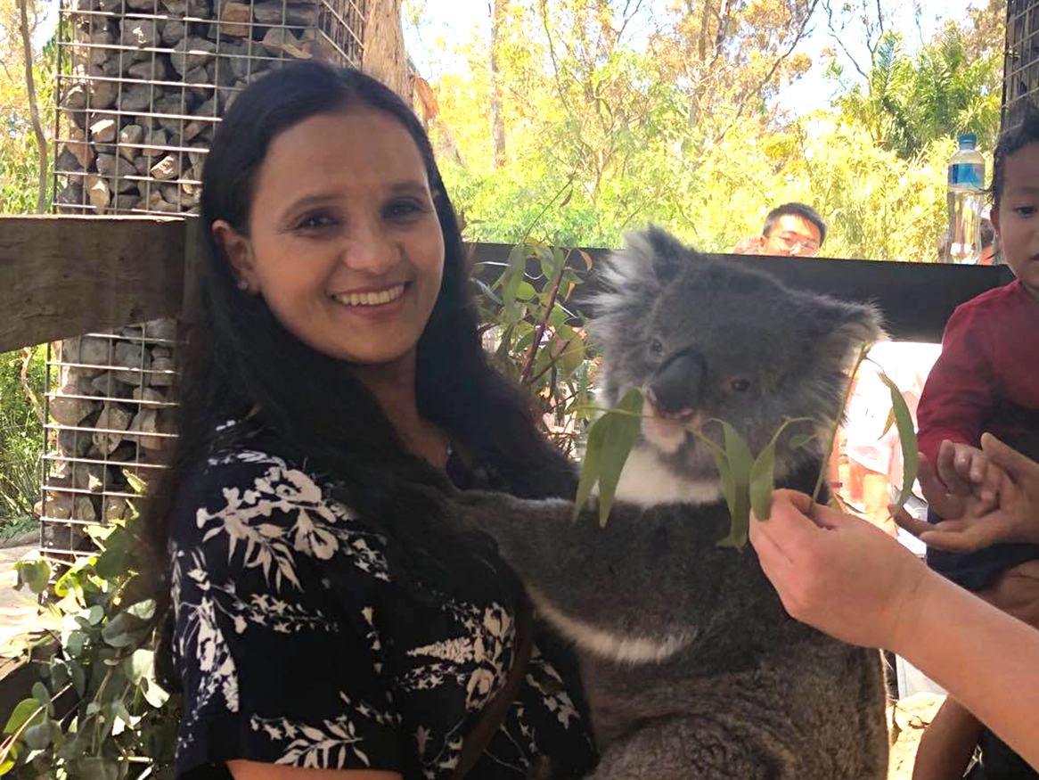 Hemlata Karki holding a Koala